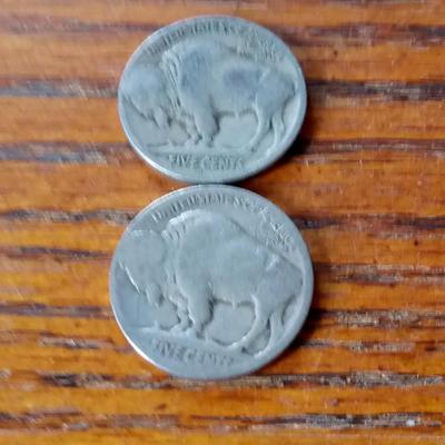LOT 100  TWO OLD BUFFALO NICKELS