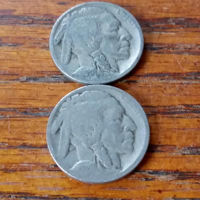 LOT 100  TWO OLD BUFFALO NICKELS