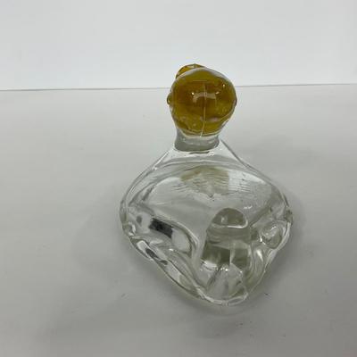 -283- GLASSWARE | Vintage Depression Glass Duck | Painted Trinket Box