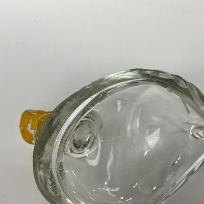 -283- GLASSWARE | Vintage Depression Glass Duck | Painted Trinket Box