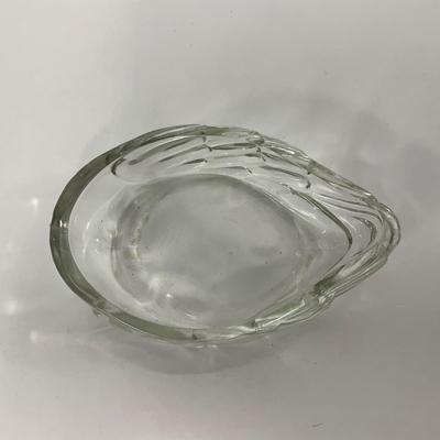 -283- GLASSWARE | Vintage Depression Glass Duck | Painted Trinket Box