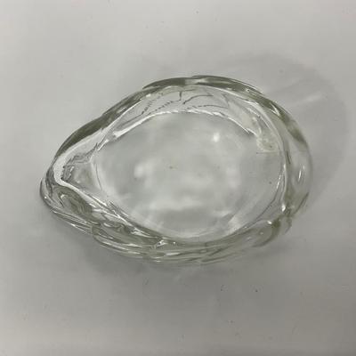 -283- GLASSWARE | Vintage Depression Glass Duck | Painted Trinket Box