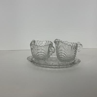 -284- GLASSWARE | Caprice Cambridge Glass Co. | Creamer, Sugar, & Tray