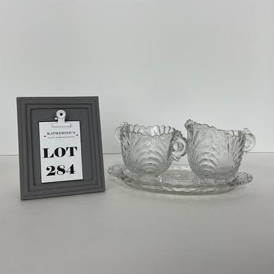 -284- GLASSWARE | Caprice Cambridge Glass Co. | Creamer, Sugar, & Tray