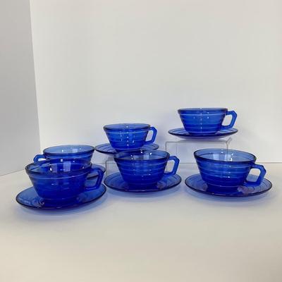 -286- GLASSWARE | Moderntone Hazel Atlas Glass Co. | Cups & Saucers