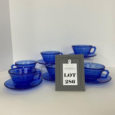 -286- GLASSWARE | Moderntone Hazel Atlas Glass Co. | Cups & Saucers