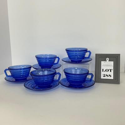 -288- GLASSWARE | Moderntone Hazel Atlas Glass Co. | Cups & Saucers
