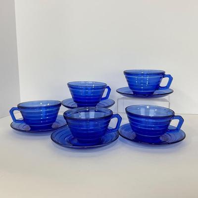 -288- GLASSWARE | Moderntone Hazel Atlas Glass Co. | Cups & Saucers