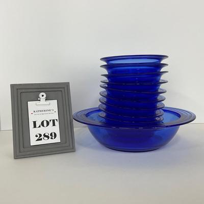 -289- GLASSWARE | Moderntone Hazel Atlas Glass Co. | Small Bowls & Large Bowl
