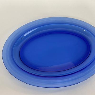 -290- GLASSWARE | Moderntone Hazel Atlas Glass Co. | Creamer, Sugar, & Platter