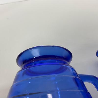 -290- GLASSWARE | Moderntone Hazel Atlas Glass Co. | Creamer, Sugar, & Platter