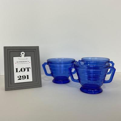 -291- GLASSWARE | Moderntone Hazel Atlas Glass Co. | Sugar Dishes
