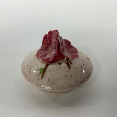 -293- POTTERY | Poppytrail Peach Blossom Metlox | Tea Pot, Salt & Pepper Shakers