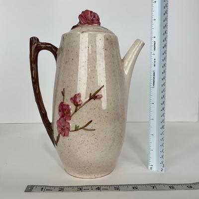 -293- POTTERY | Poppytrail Peach Blossom Metlox | Tea Pot, Salt & Pepper Shakers