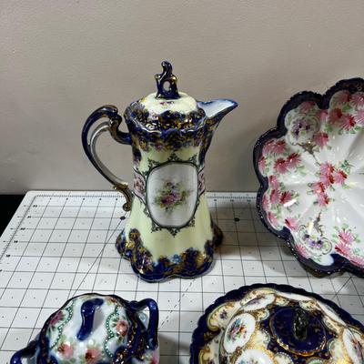 Bavarian China Blue with Roses