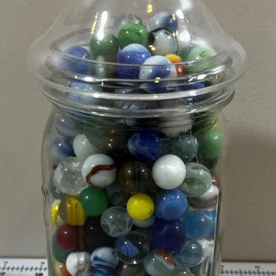Quart Jar of Vintage Marbles 