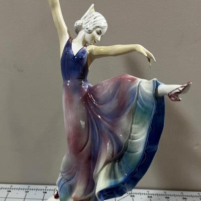 Porcelain Statue Blue and Reds