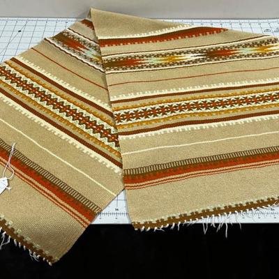 Wool Chimaya Weaving, Orange & Tan 