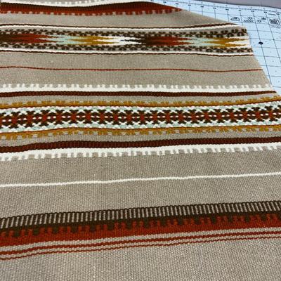 Wool Chimaya Weaving, Orange & Tan 