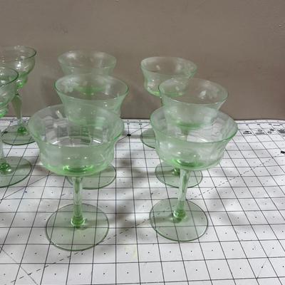Green Glass Champaign Glasses 