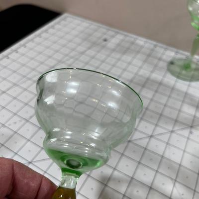 Green Glass Champaign Glasses 