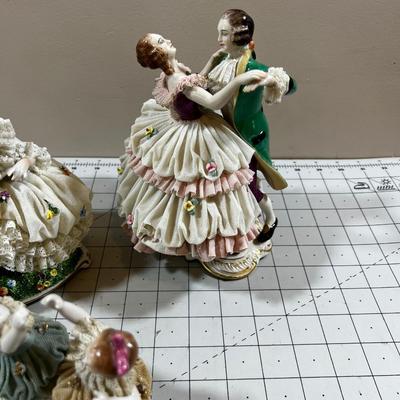 3 Dresden  Dancing Figurines