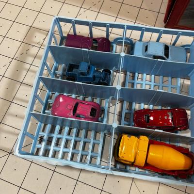 Box of Die Cast Vehicles Plus Matchbox Case