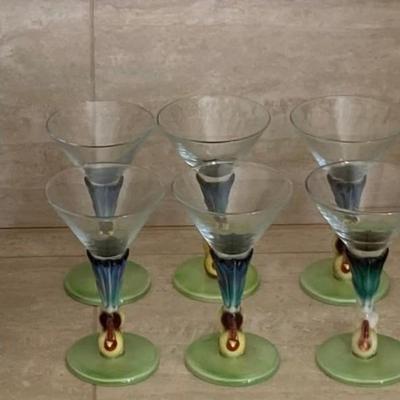 Will George Vintage Pitcher And Eight Rooster Cocktail Glasses