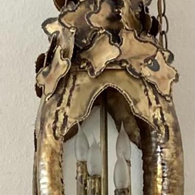 Retro Gold Hanging Lamp With Candlestick Style Light Fixtures
