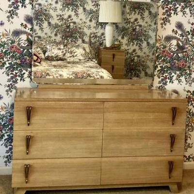 Vintage Dresser With Mirror And Two Night Stands