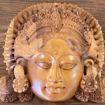 Intricate Carved Wooden Face Bali