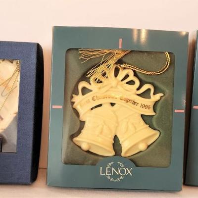 Lot #142  Four LENOX Ornaments - 1 Wedgwood -  with boxes
