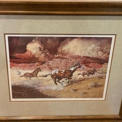 Four Signed And Framed Western Prints By Carlos Hadaway
