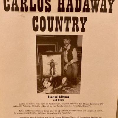 Four Signed And Framed Western Prints By Carlos Hadaway