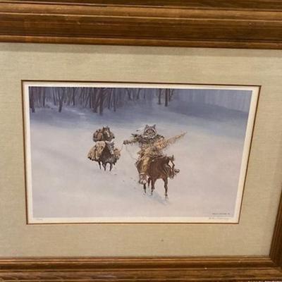 Four Signed And Framed Western Prints By Carlos Hadaway