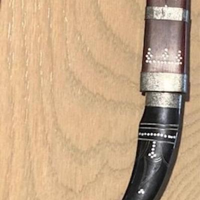 Decorative Asian Knife In Wooden Sheath