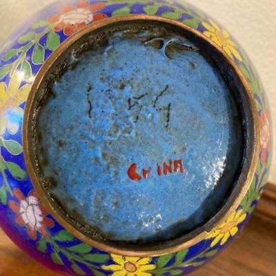 Lidded Enamel Asian Vase