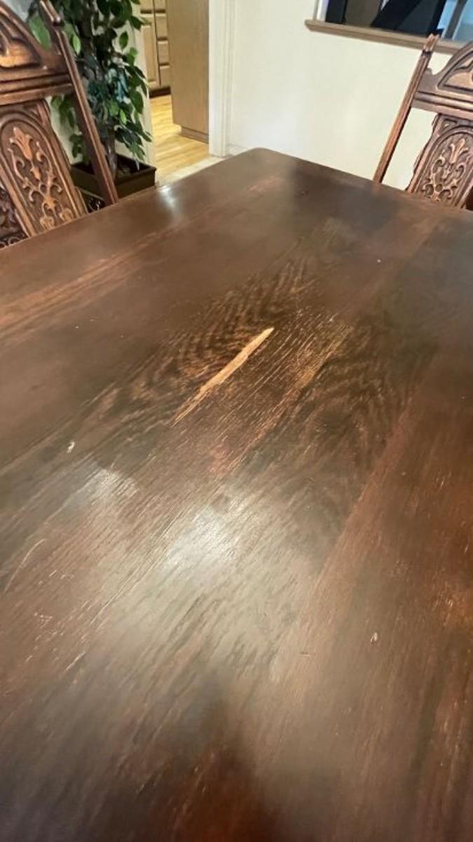 Vintage Spanish Style Dining Table With Six Chairs