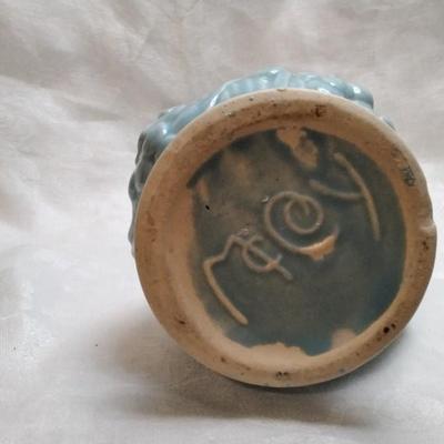 Vintage 1940's Blue Mccoy Pottery Grape Vine & Leaves Ewer
