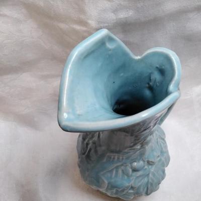 Vintage 1940's Blue Mccoy Pottery Grape Vine & Leaves Ewer