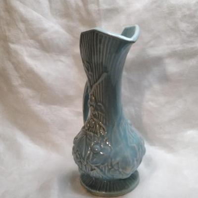 Vintage 1940's Blue Mccoy Pottery Grape Vine & Leaves Ewer