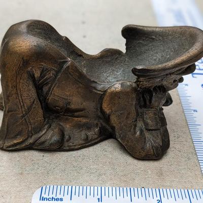 Bronze(?) Tobacco Pipe Holder Nautical Old Fisherman PM Craftsman