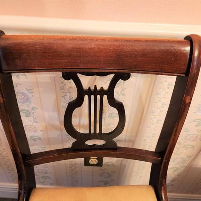 Lot #152  Set of 4 Lyre-Backed Vintage Chairs