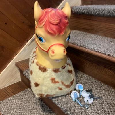 1960â€™s RUBBER HEAD SPOTTED PINTO THE PONY RIDING TOY
