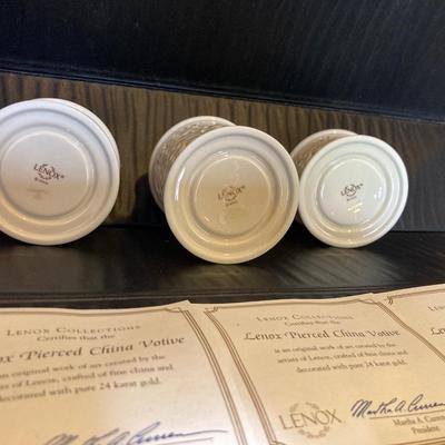 LENOX 24k Gold Accented  BONE CHINA VOTIVES WITH COA