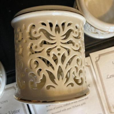 LENOX 24k Gold Accented  BONE CHINA VOTIVES WITH COA