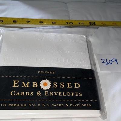 embossed cards and envelopes