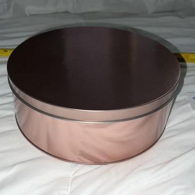 pink metal canister for storage