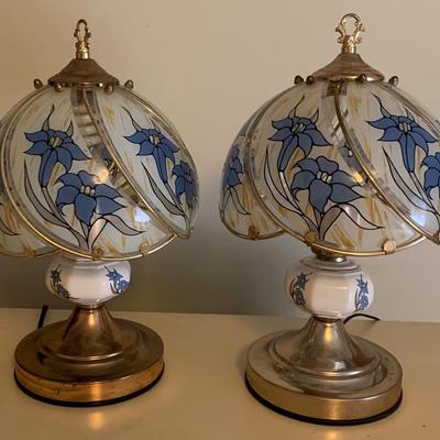 Blue Lily Lamps (pair)