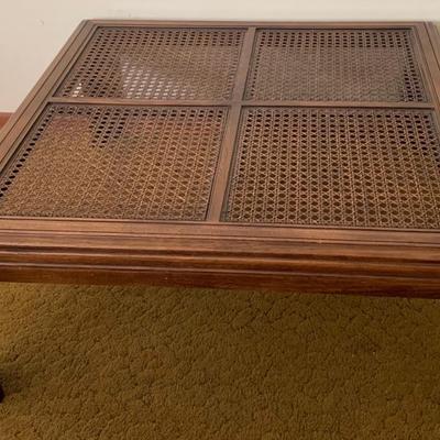 4 Section Cane Top Coffee Table